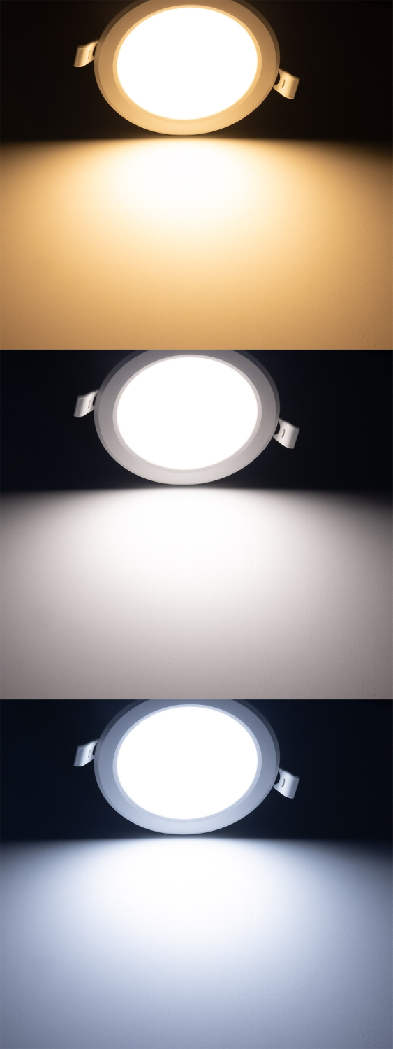 LED Licht-Panel "CKP-08 CCT" 8W 3000/4000/6200K Ø118mm Einbauleuchte 23884