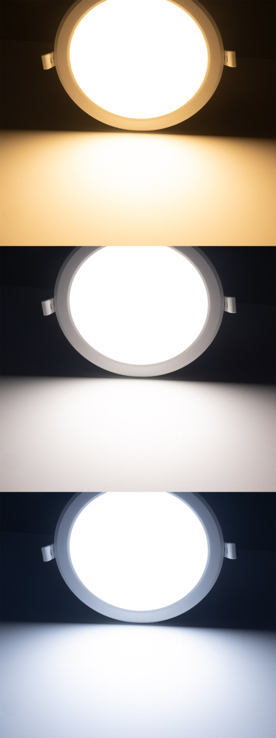 LED Licht-Panel "CKP-22 CCT" 22W 3000/4000/6200K Ø223mm Einbauleuchte 23888