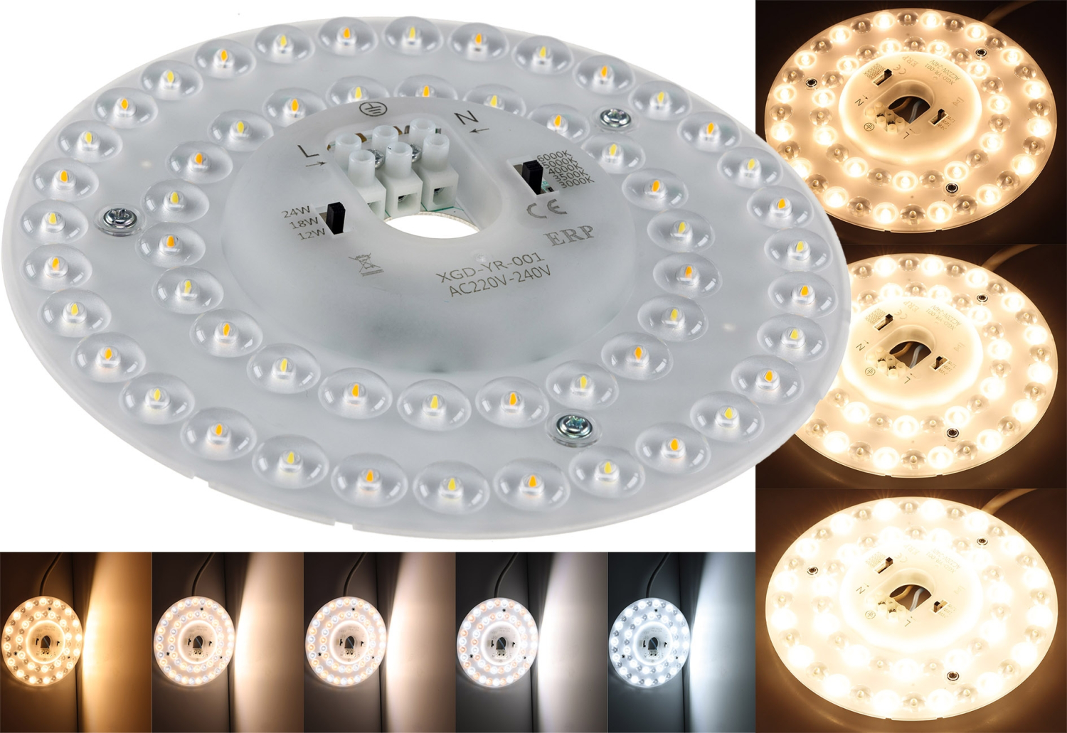 ChiliTec LED Modul "UM1224cct" Ø17cm, 12-18-24W, 3000-6000K, Magnethalter 23995 - Leuchten Umrüstung