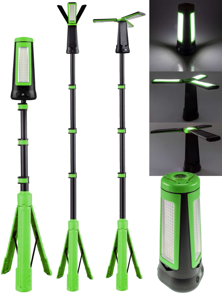 30W LED Baustrahler mit Akku "BSA-30s" Stativ 2700lm 2700K 4500K 6000K 24028