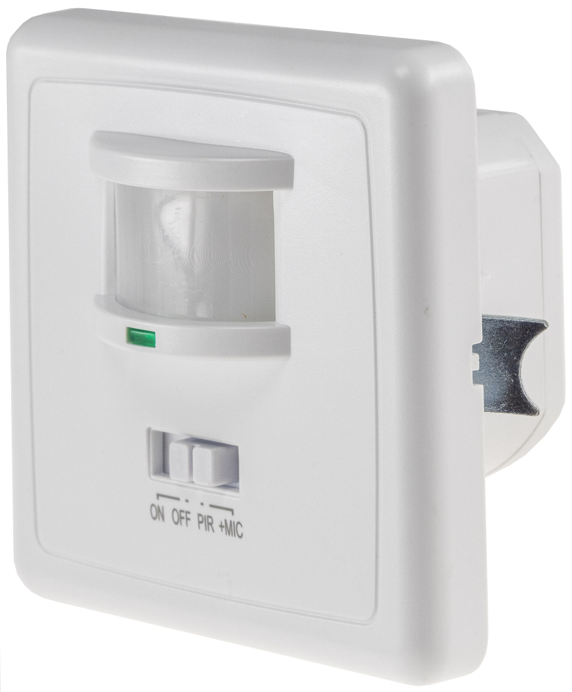 Bewegungsmelder 160° IP20 "CT-AB160" IR & Akkustiksensor 3-Draht weiß Unterputz 24058