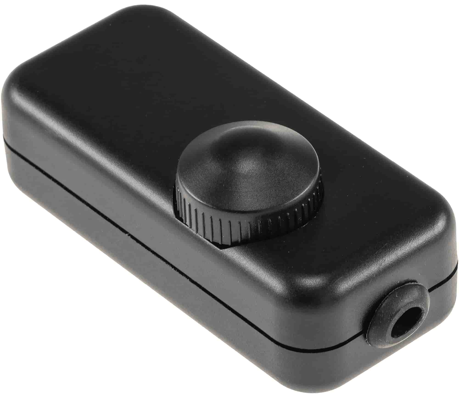 Schnurdimmer für LEDs, 3-150Watt 230V, Drehregler mit Ein & Aus, schwarz 24066