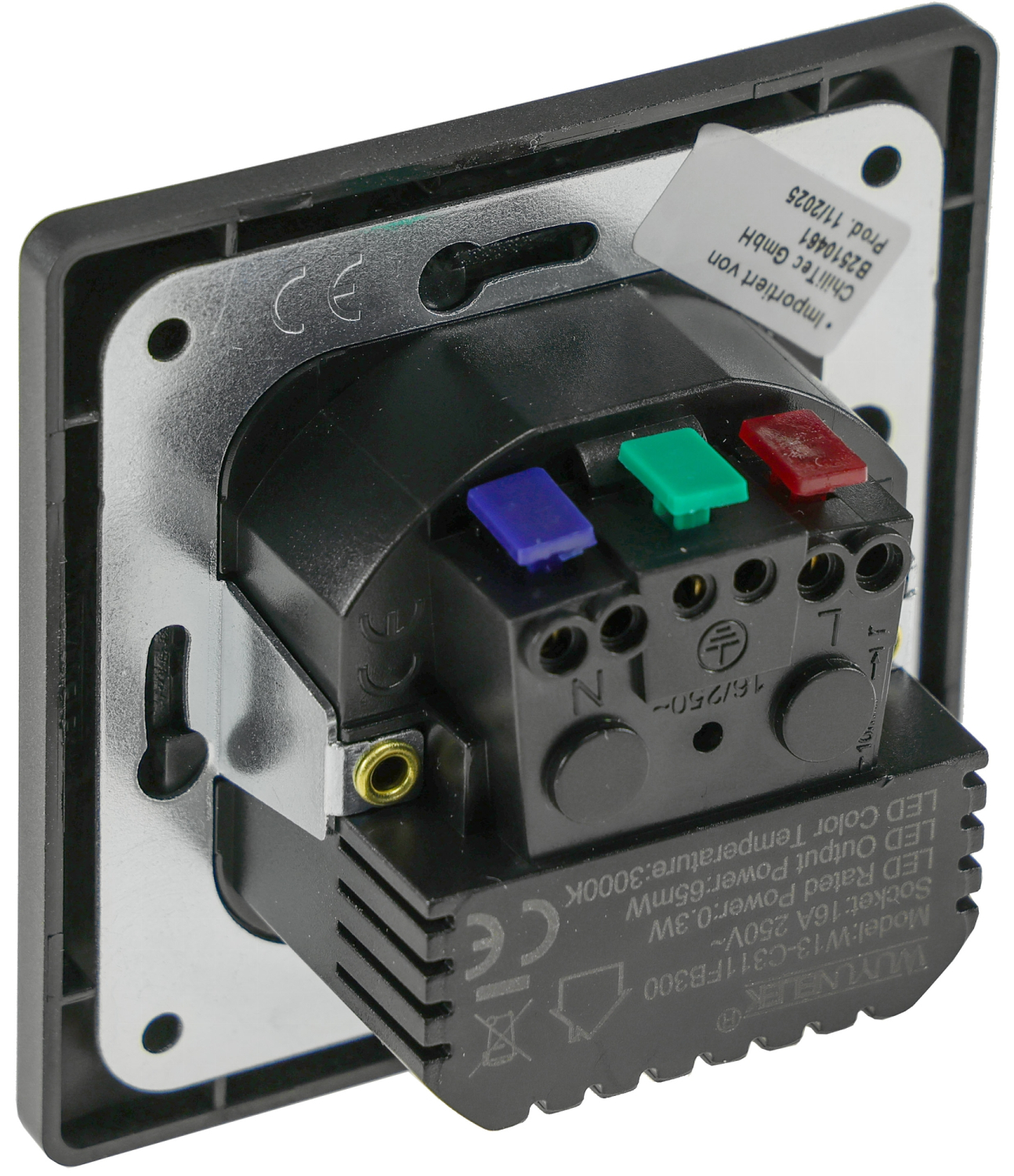 MILOS Schutzkontakt-Steckdose mit LED Anthrazit UP, Licht mit Sensor 24085