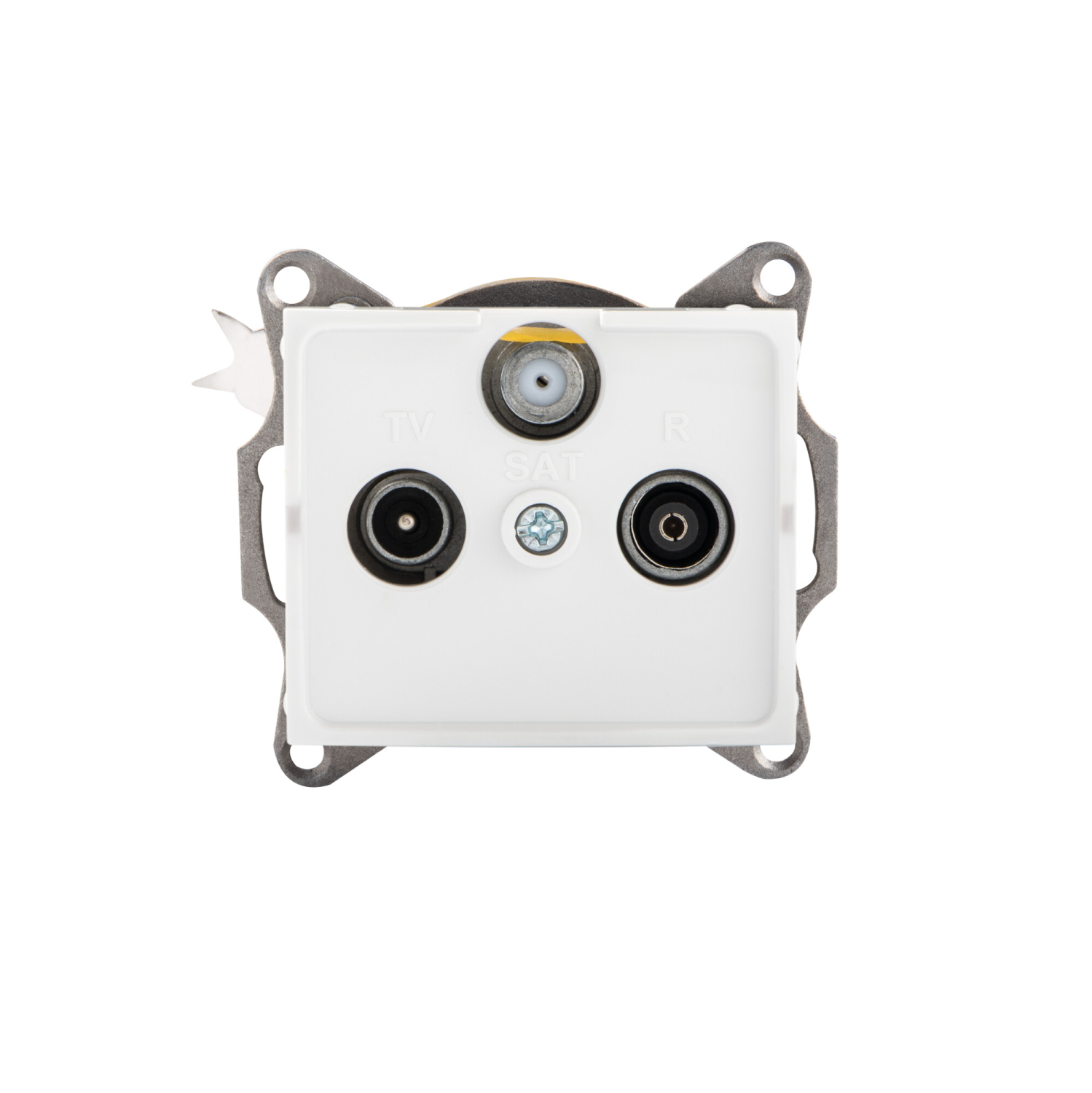 LOGI Multimedia-Durchgangsdose, SAT+TV+Radio Dose UP Weiss 25102