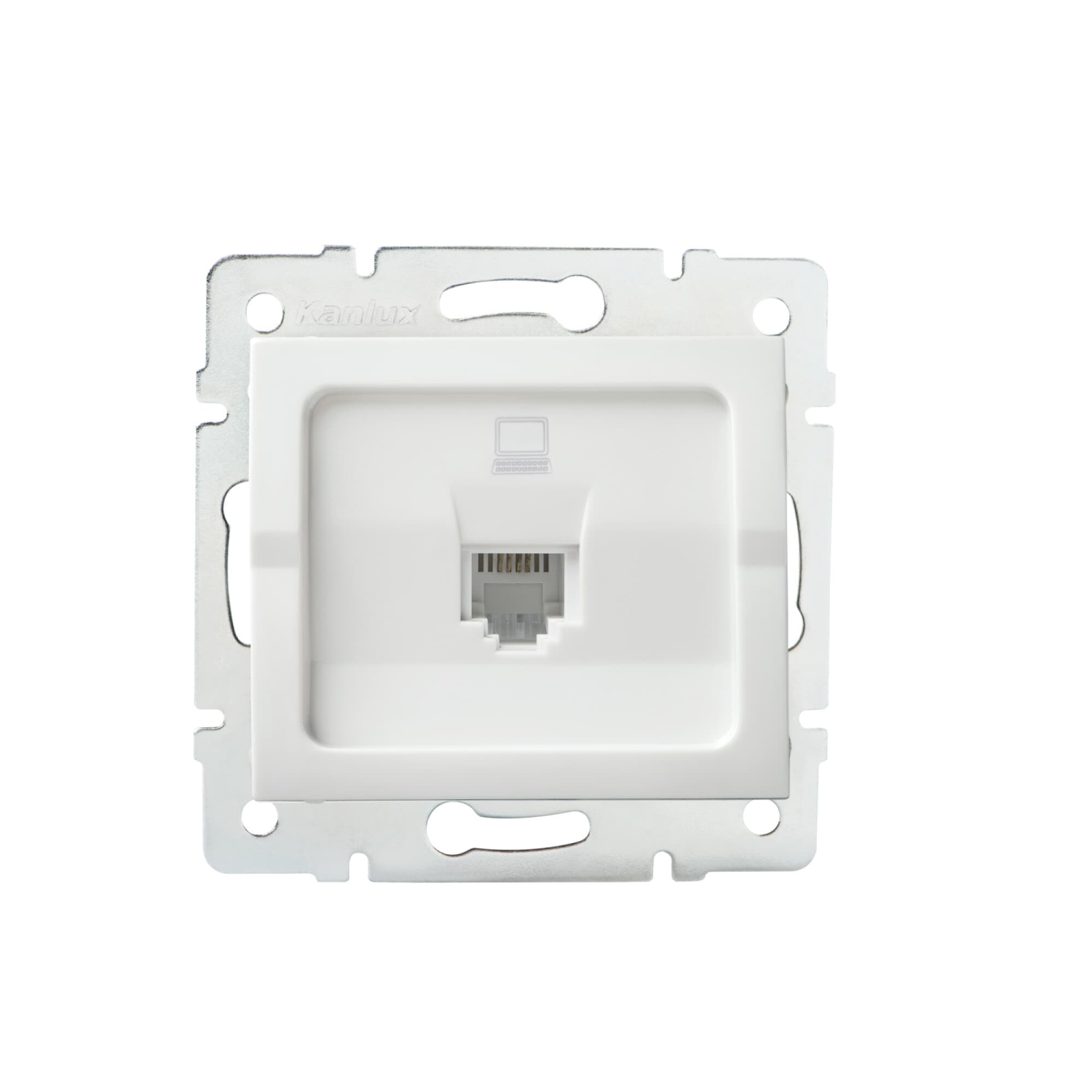 LOGI Einzel-Netzwerksteckdose RJ45 Cat5e Jack Datenbuchse Weiss 25108