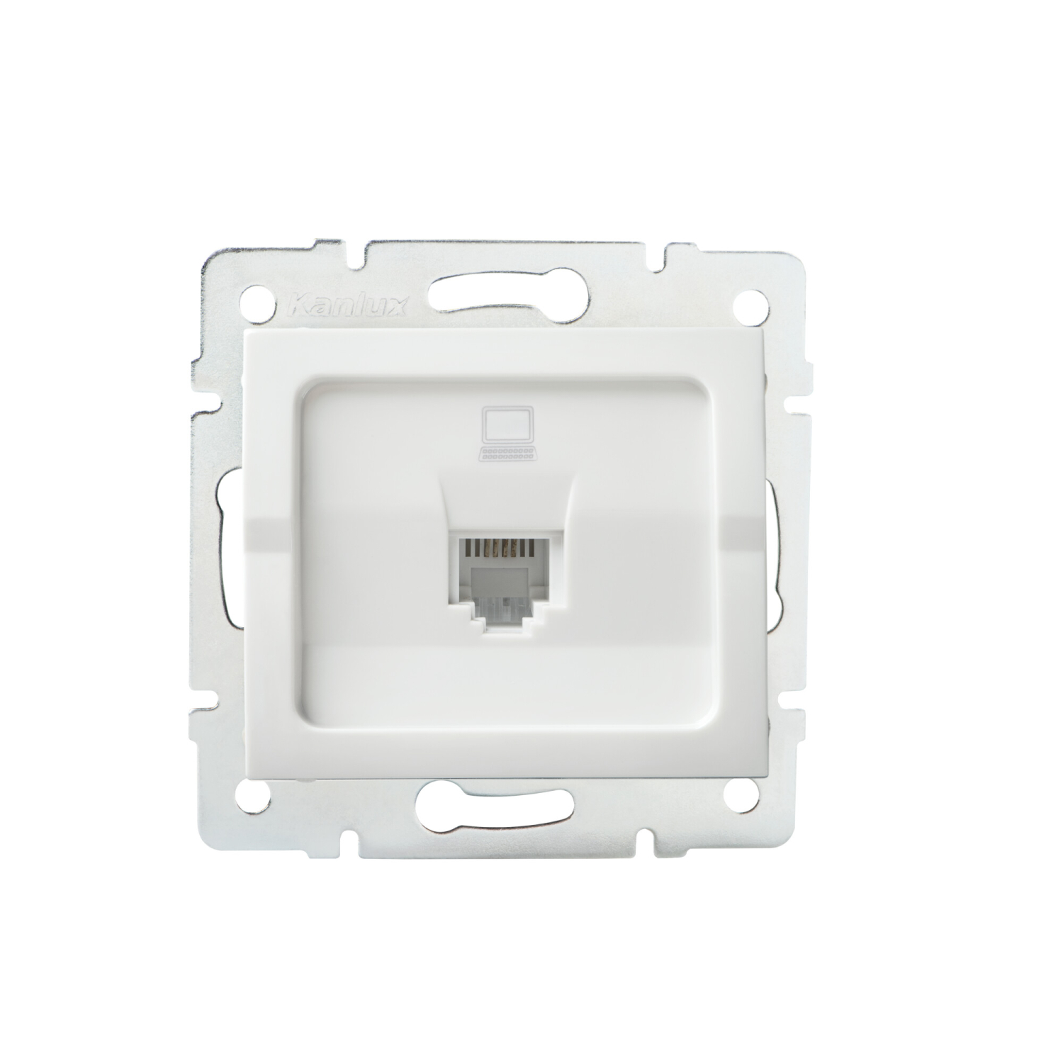 LOGI Einzel-Netzwerksteckdose RJ45 Cat5e Jack Datenbuchse Weiss 25108