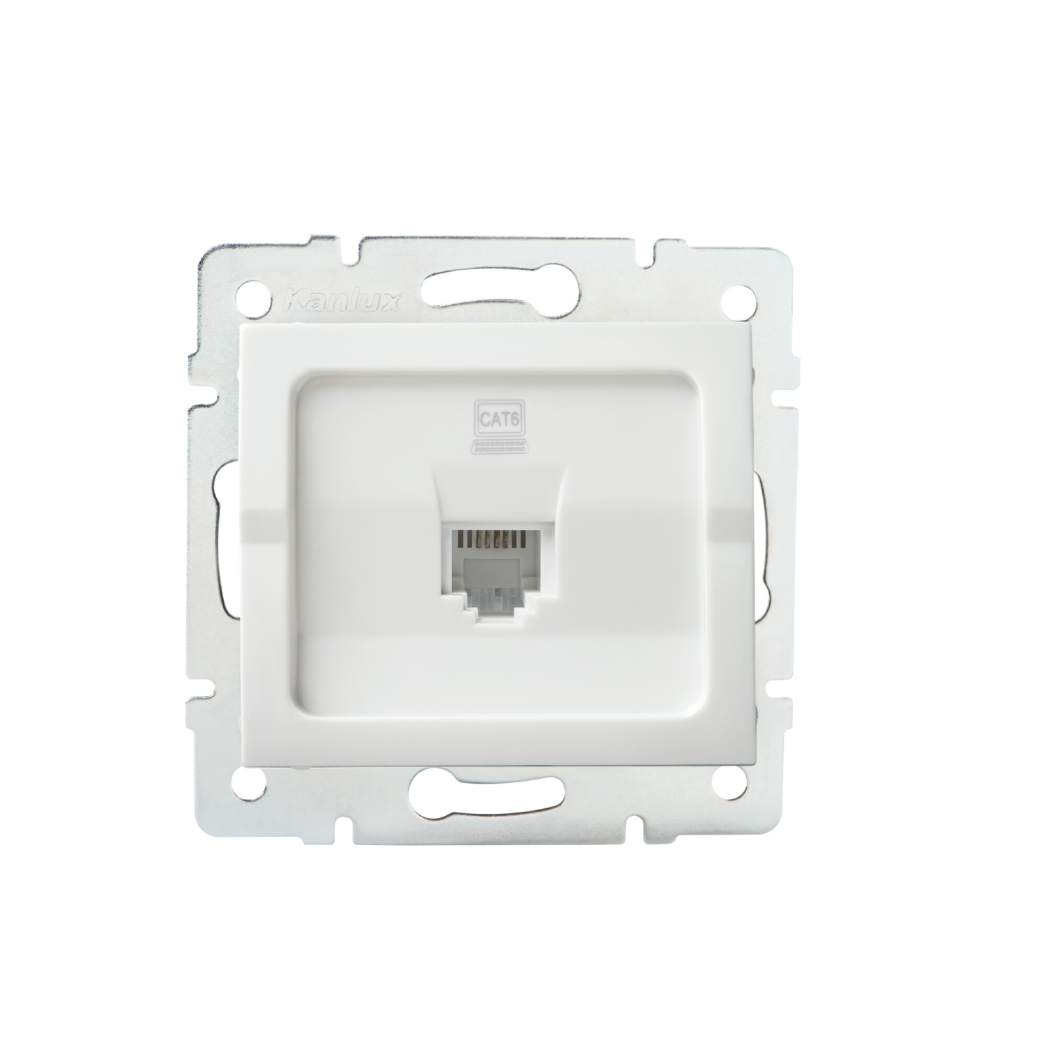 LOGI 1-fach Netzwerksteckdose RJ45 CAT6 Jack Datenbuchse Weiss 25109
