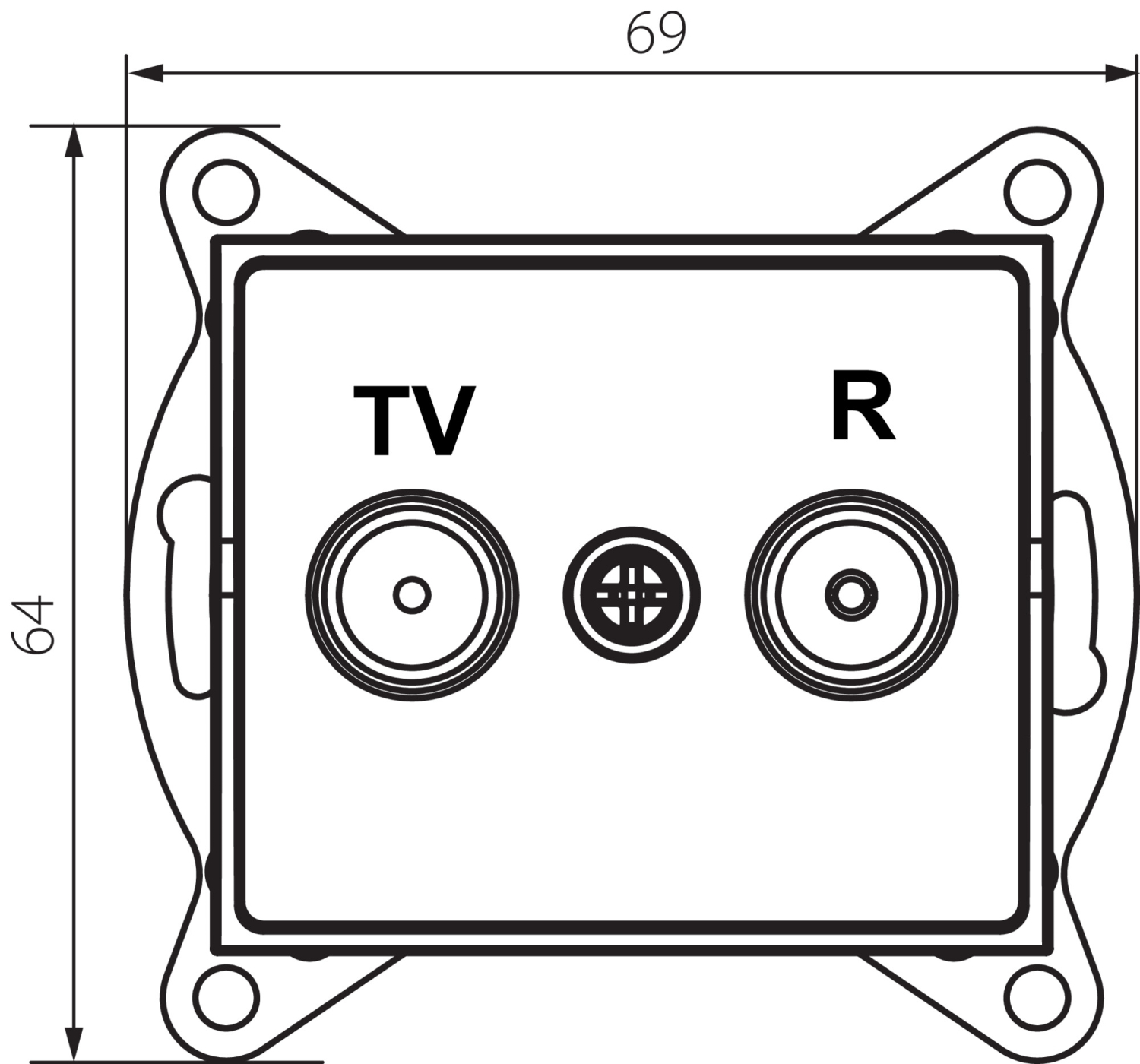 LOGI Multimedia-Enddose, TV+Radio Dose UP Weiss 25101