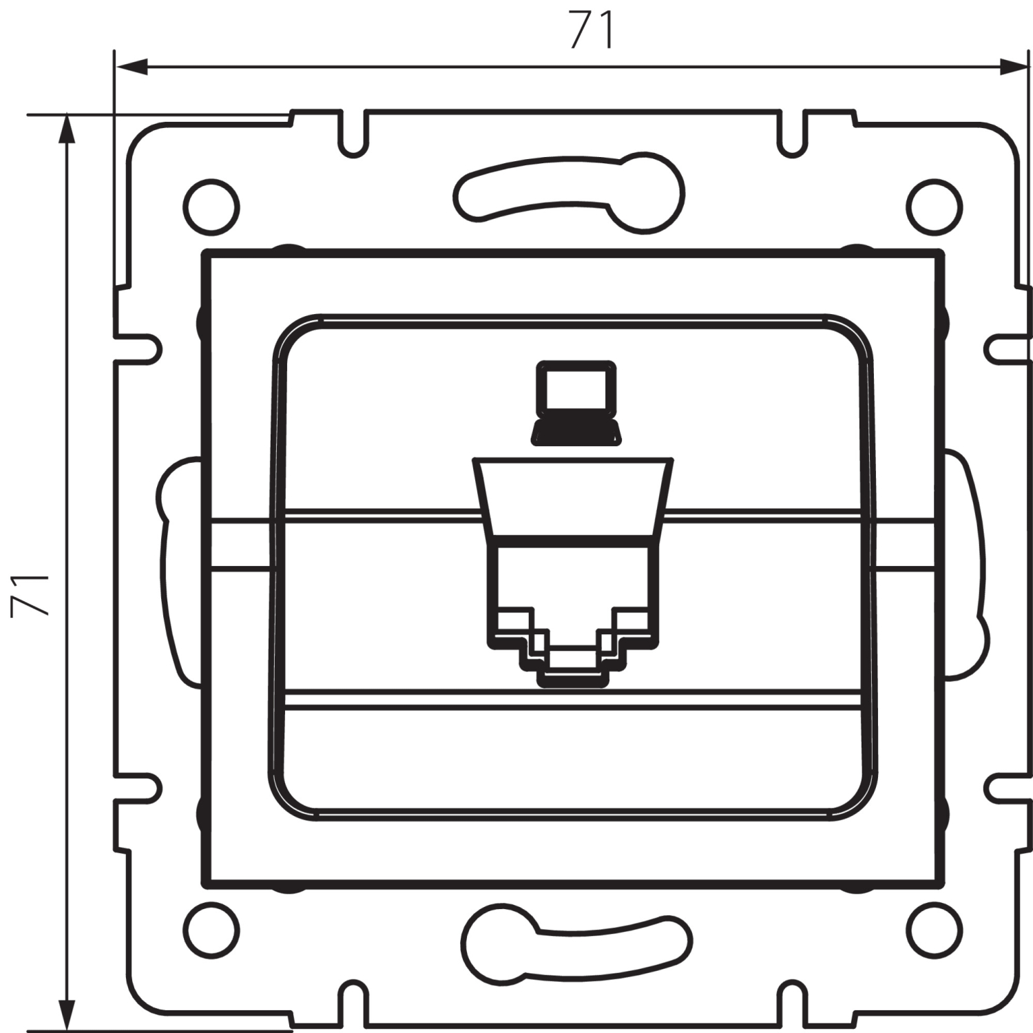 LOGI Einzel-Netzwerksteckdose RJ45 Cat5e Jack Datenbuchse Weiss 25108
