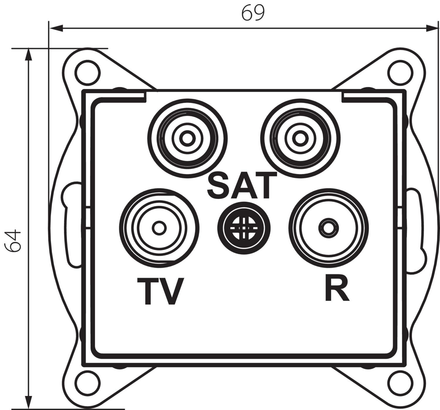 LOGI Multimedia-Enddose, 2xSAT+TV+Radio Dose UP Weiss 25105
