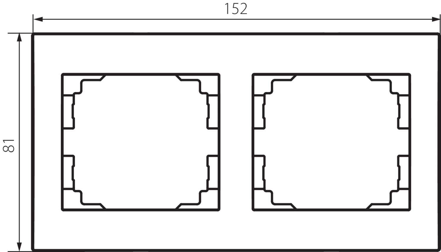 LOGI 2-fach Rahmen Steckdosenabdeckung Horizontal Weiss 25118