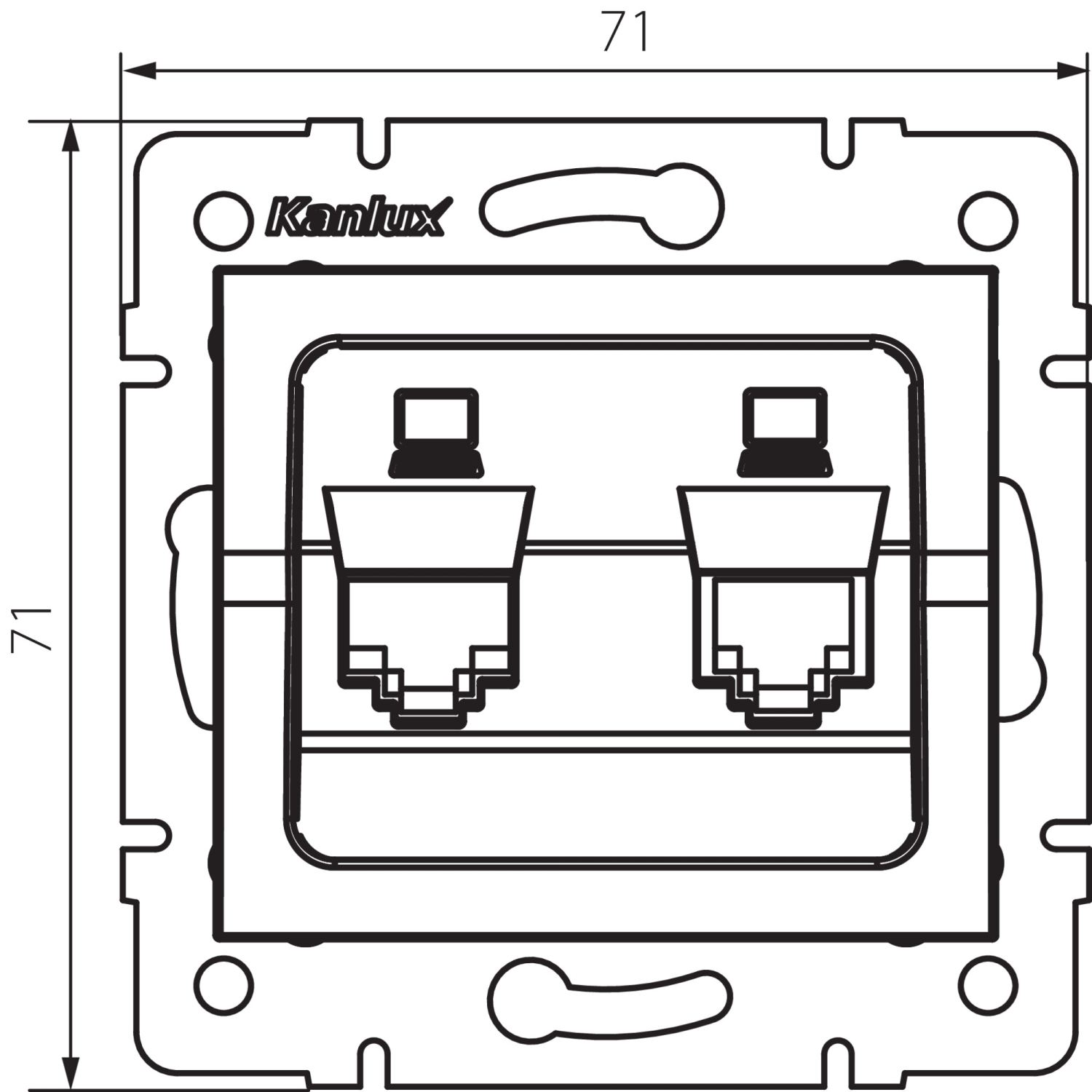LOGI 2-fach Datenbuchse Netzwerksteckdose RJ45 Cat5e Jack Weiss 25110