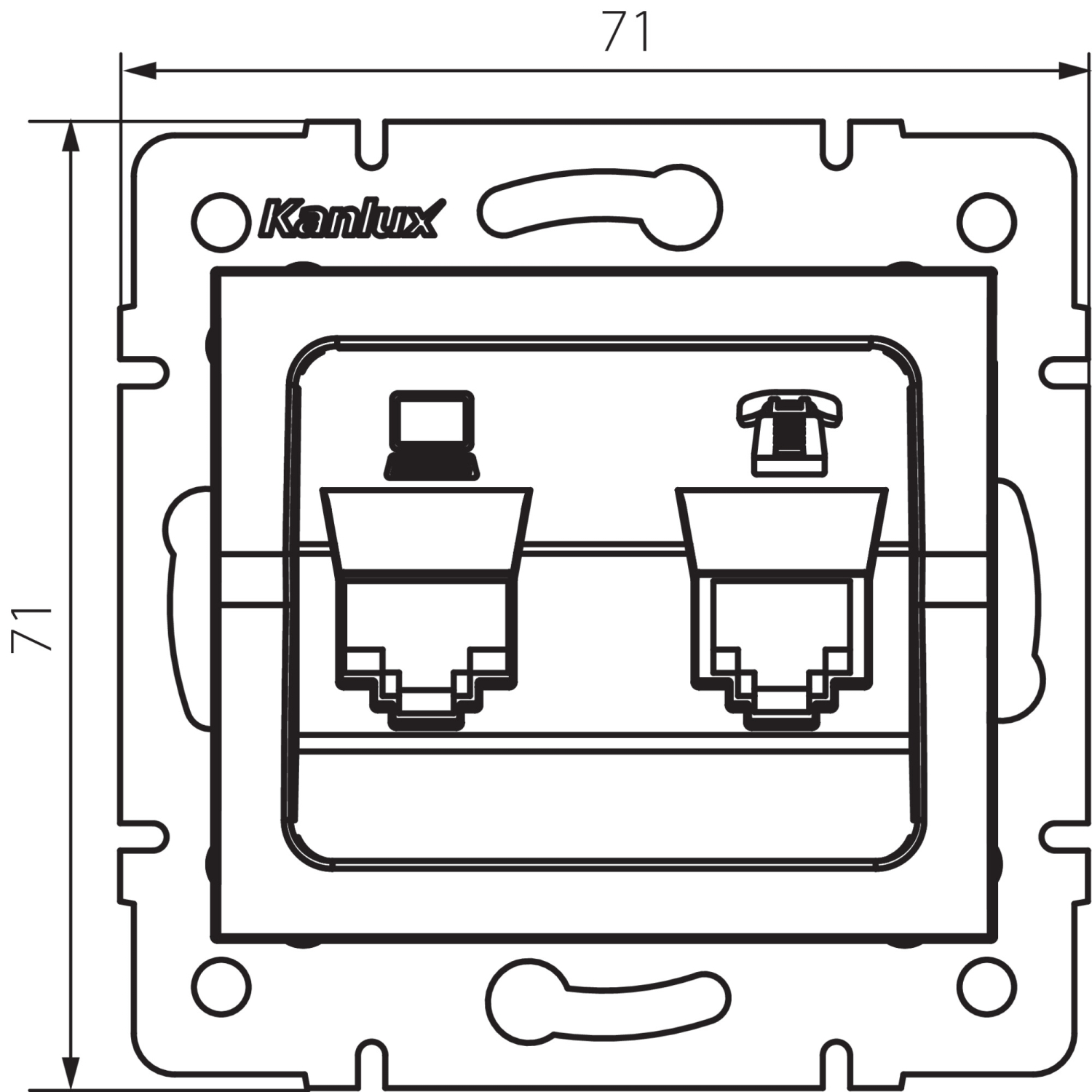 LOGI Netzwerkdose und Telefonsteckdose (RJ45 Cat6 + RJ11) Weiss 25113
