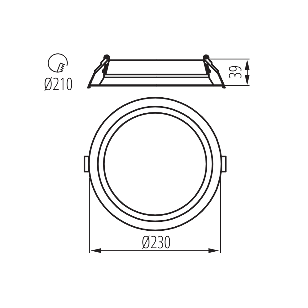 Kanlux LED Einbauleuchte TIBERI CCT 23-29W-B 3000/3500/4000K RA90 Downlight schwarz 26382