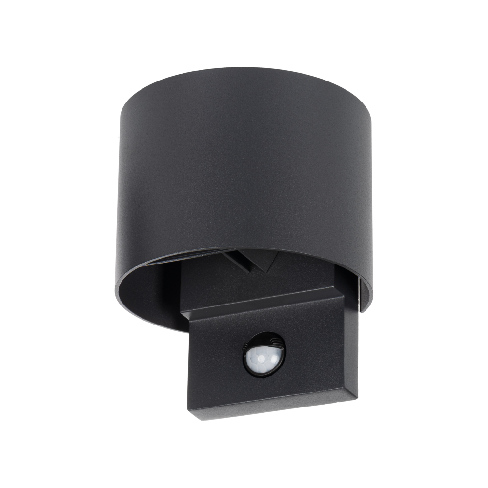 LED Wandleuchte REKA PIR Sensor 4000K graphit 7W IP54 abgerundet 28995