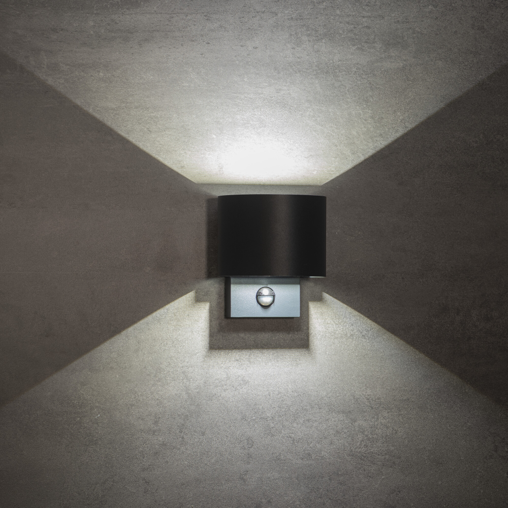LED Wandleuchte REKA PIR Sensor 4000K graphit 7W IP54 Kanlux 28994