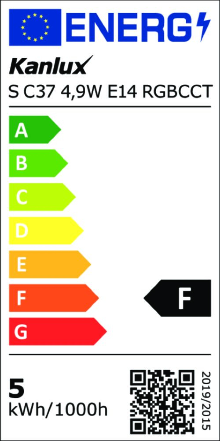 Kanlux SMART LED Kerzenlampe S C37 E14 RGB CCT 4,9W Leuchtmittel 33644