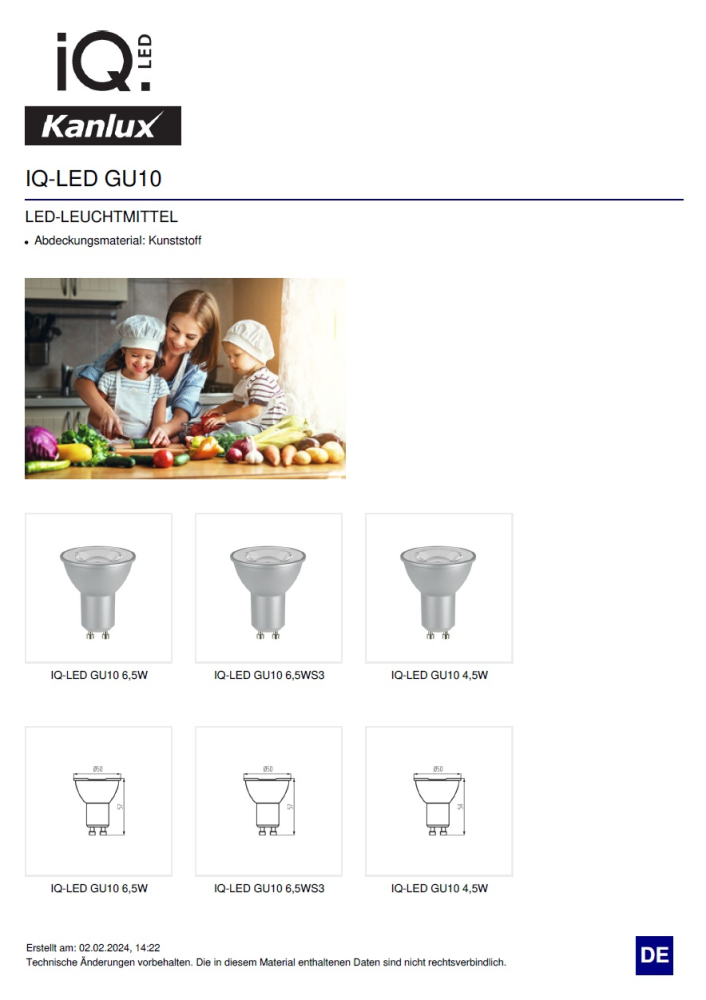 LED Spot GU10 6,5W 2700K 36° Ra95 535Lm warmweiss silber Kanlux 35243