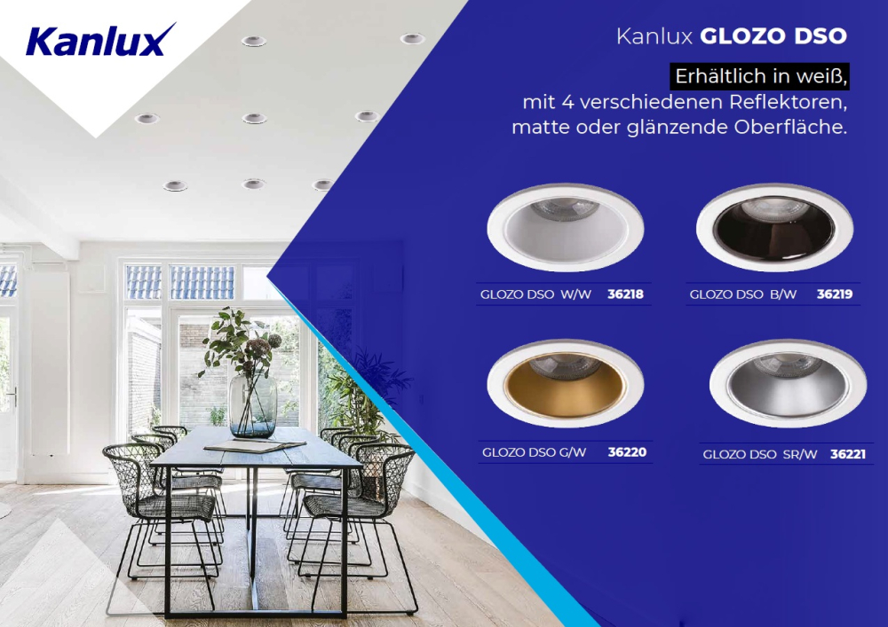 Deckeneinbauleuchte GLOZO DSL B/W Einbau-Downlight eckig Einbauspot 36211