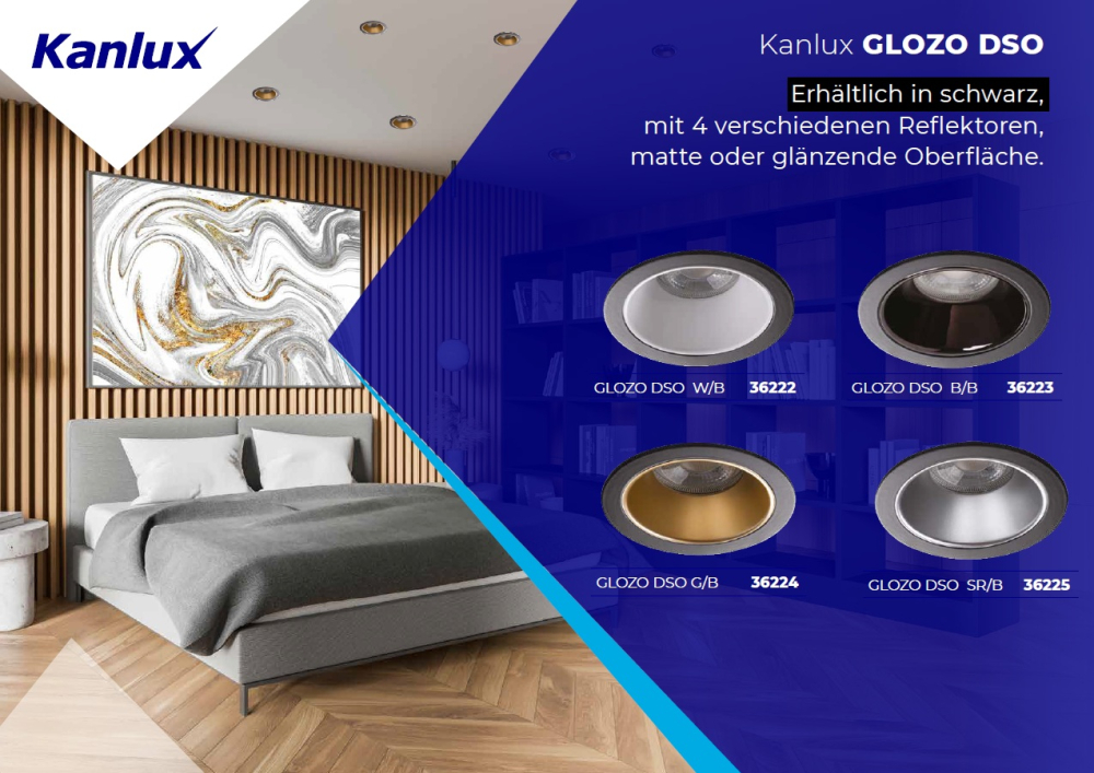 Deckeneinbauleuchte GLOZO DSL B/W Einbau-Downlight eckig Einbauspot 36211