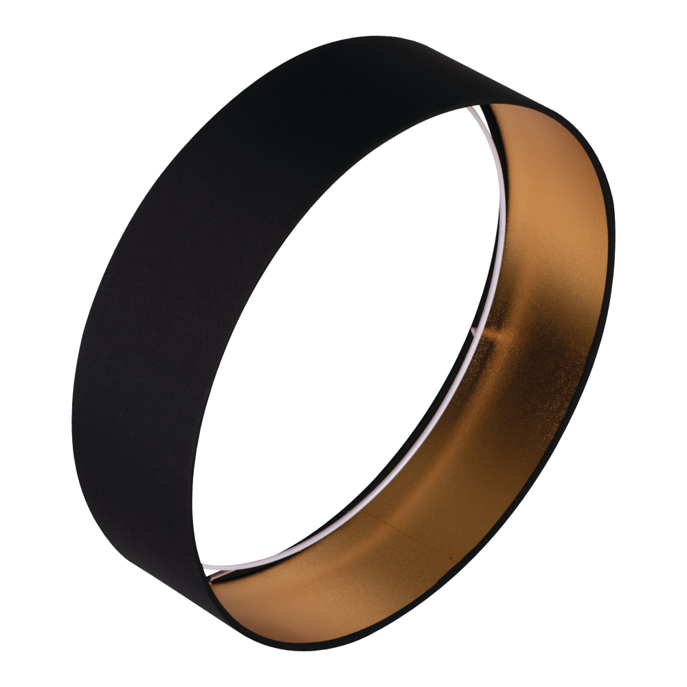 LED Deckenleuchte RIFA schwarz+gold 4000K Stoffschirm Ø400 Kanlux 36464