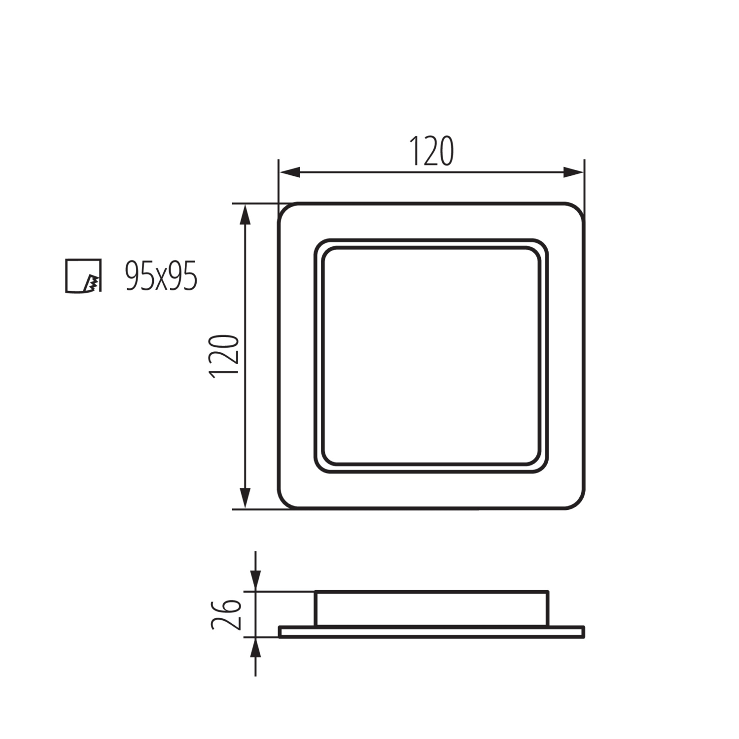 LED Panel TAVO 9W CCT 3000/4000/6000K quadratisch weiss IP44/20 Kanlux 36535