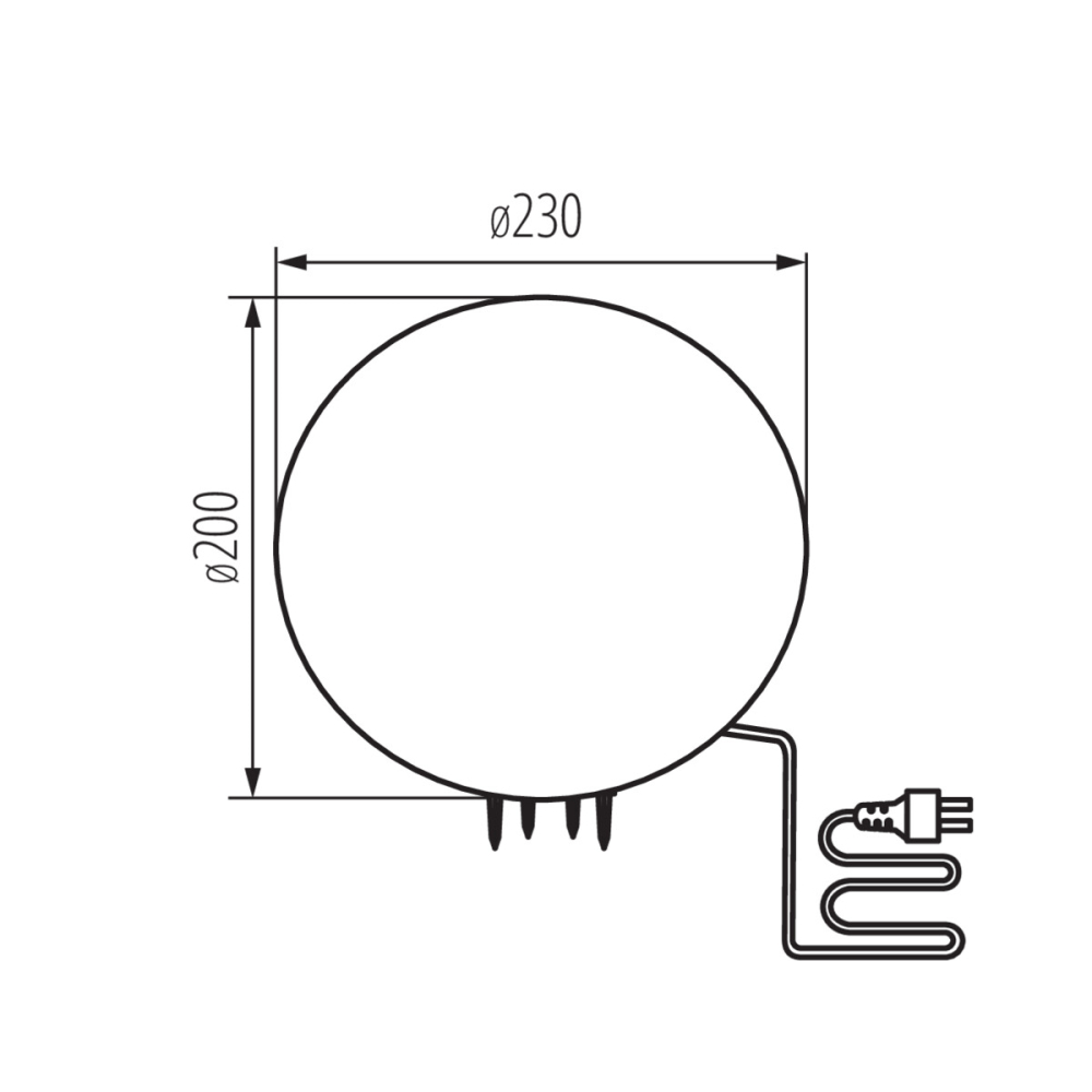 Kugelleuchte STONO 230 N E27 IP65 Gartenleuchte Kanlux 36595