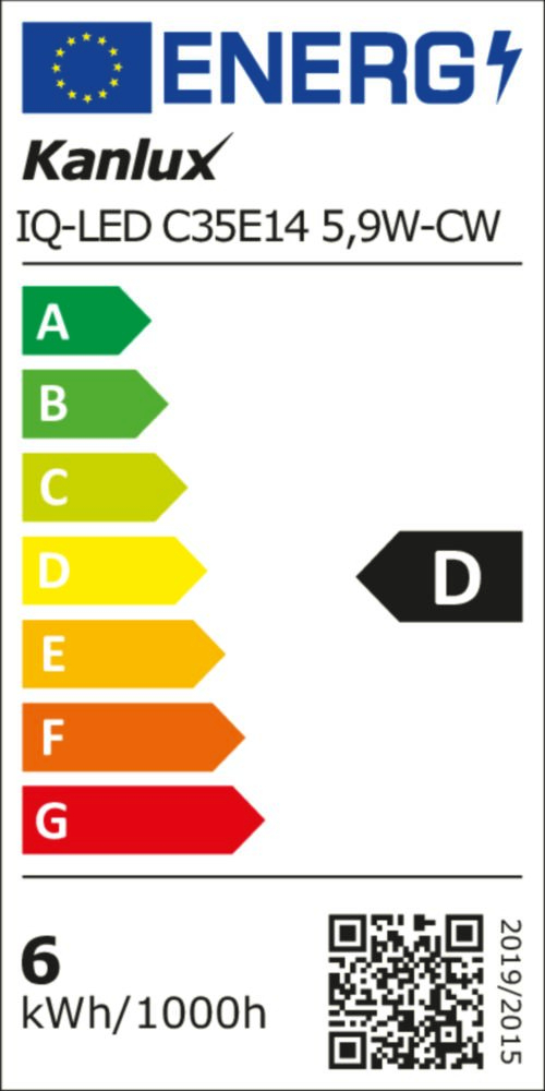 LED Kerze IQ C35 6500K RA90 5,9W E14 kaltweiss 806Lm Kanlux Kerzenlampe 36687