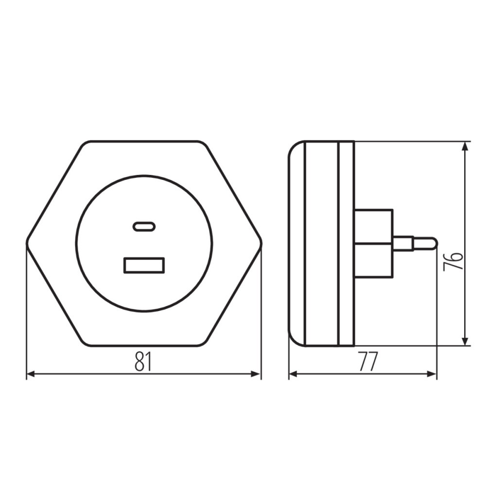 LED Nachtlicht BOLA 2xUSB 230V Steckdose Orientierungsleuchte Warmweiß weiss dimm Kanlux 37397