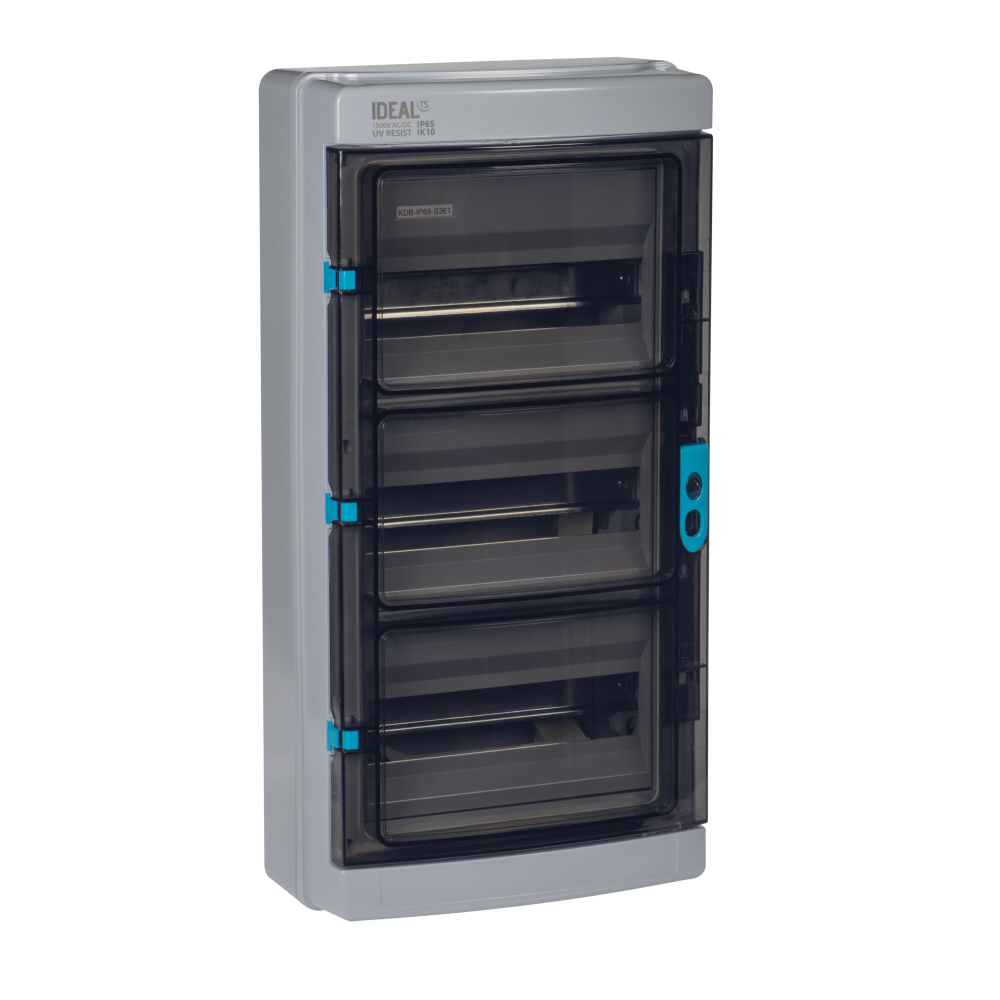 IP65 Verteilerkasten ABS KDB Sicherungskasten 3x12 Module Aufputz IDEAL 38455