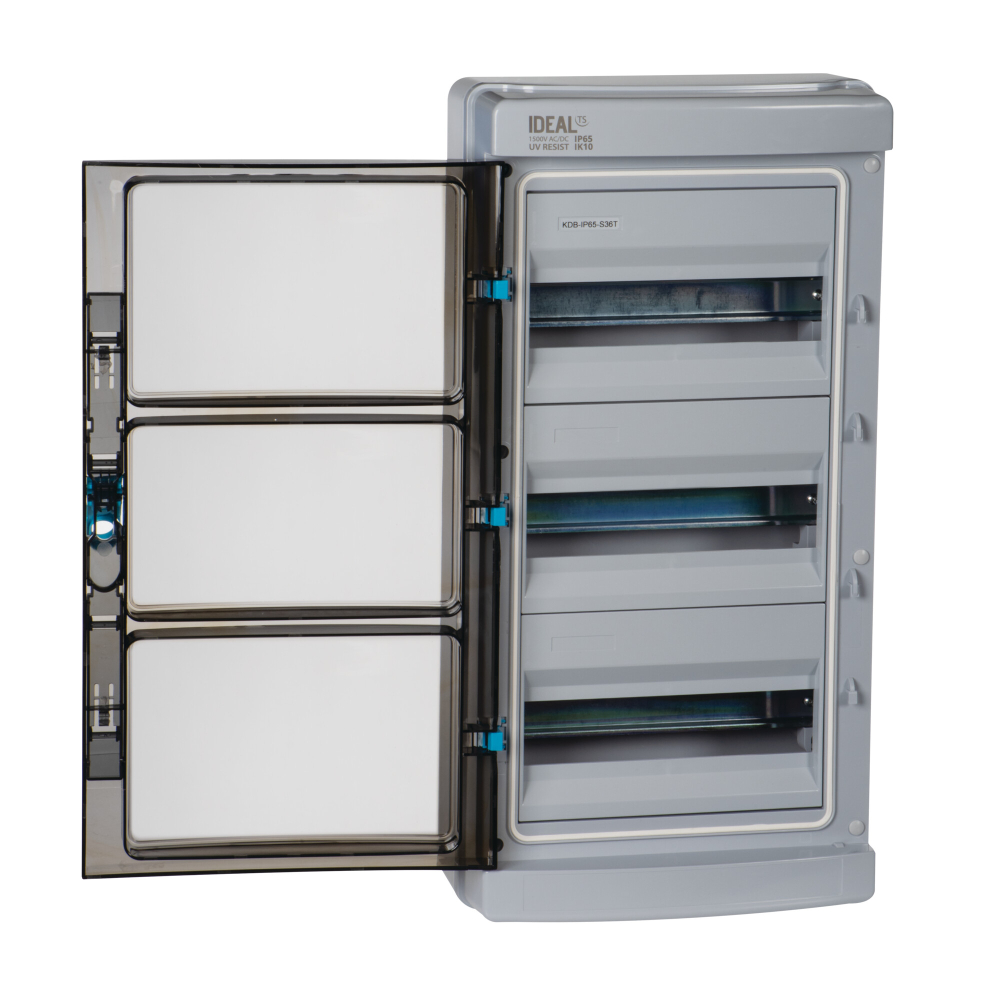 IP65 Verteilerkasten ABS KDB Sicherungskasten 3x12 Module Aufputz IDEAL 38455
