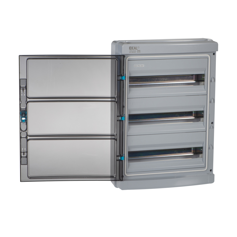 IP65 Sicherungskasten ABS KDB 3x18 / 54 Module Aufputz Verteilerkasten IDEAL 38456