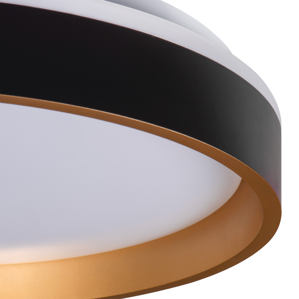 LED Deckenleuchte SOLN CCT 2700K-6500K dimmbar Ø380 schwarz/gold Kanlux 39111