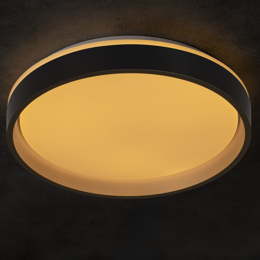 LED Deckenleuchte SOLN CCT 2700K-6500K dimmbar Ø380 schwarz/gold Kanlux 39111