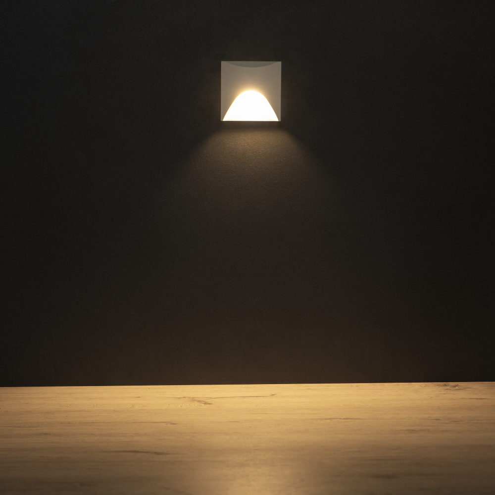 LED Treppenleuchte EXIN weiss 3000K eckig IP65 230V 39126