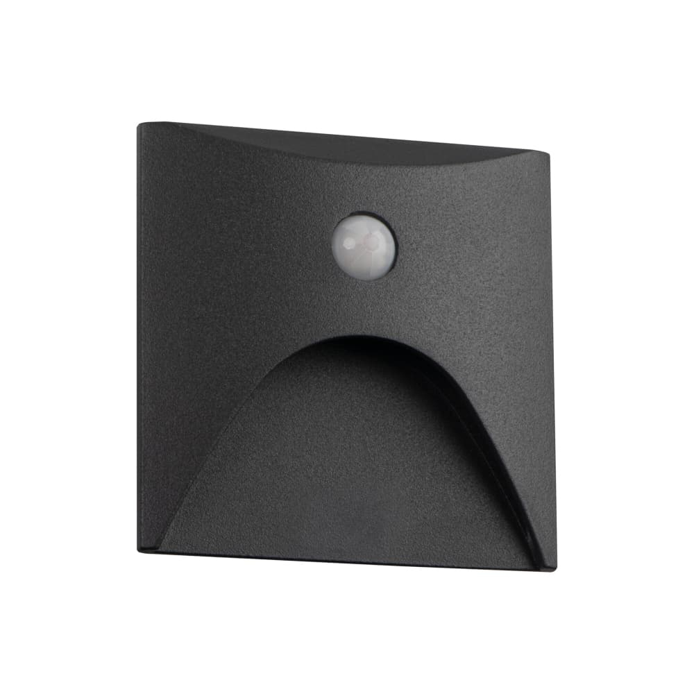 Eckige IP65 LED Treppenleuchte mit Bewegungsmelder EXIN in grau