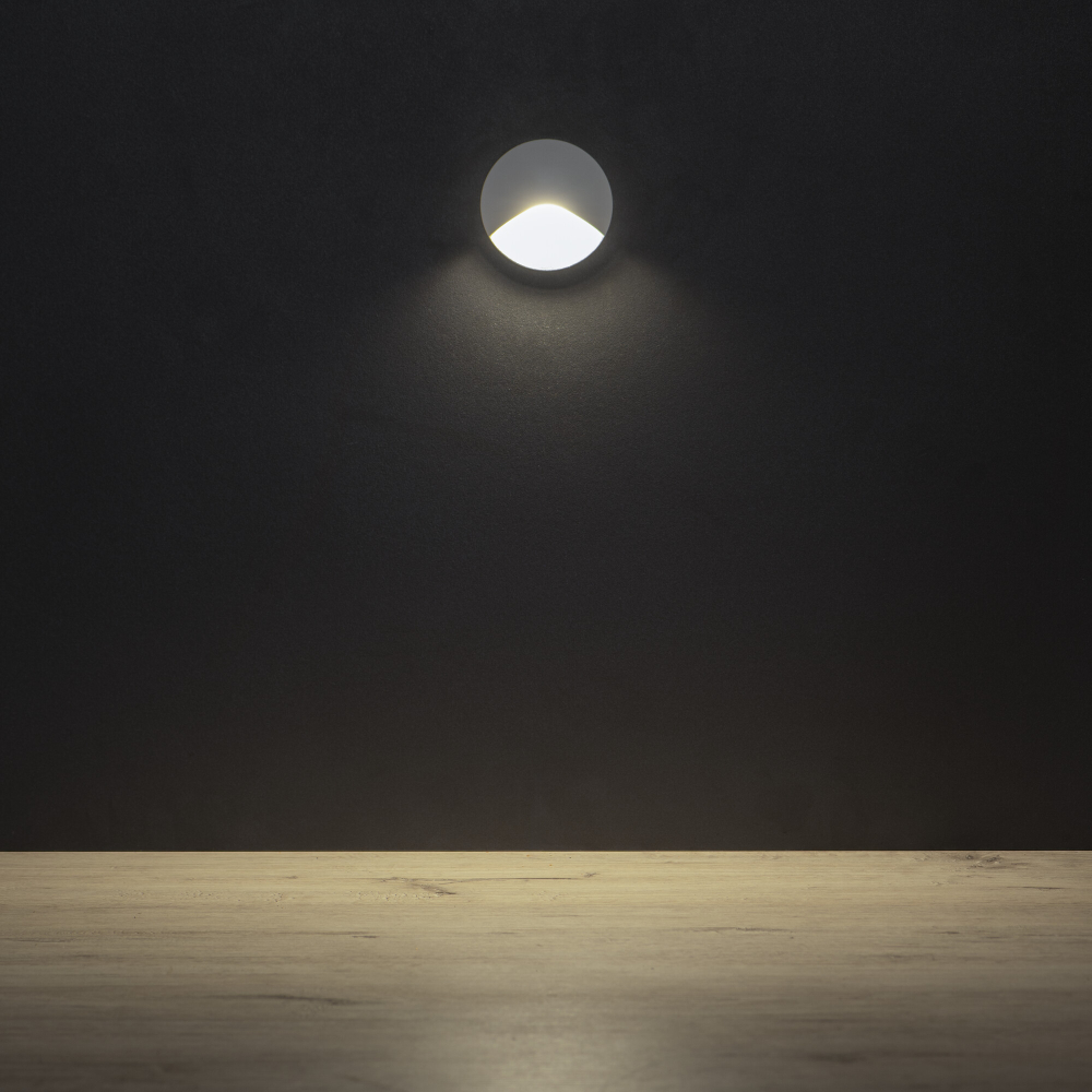 LED Wandeinbauleuchte EXIN weiss 4000K IP65 rund 230V Treppenleuchte 39132