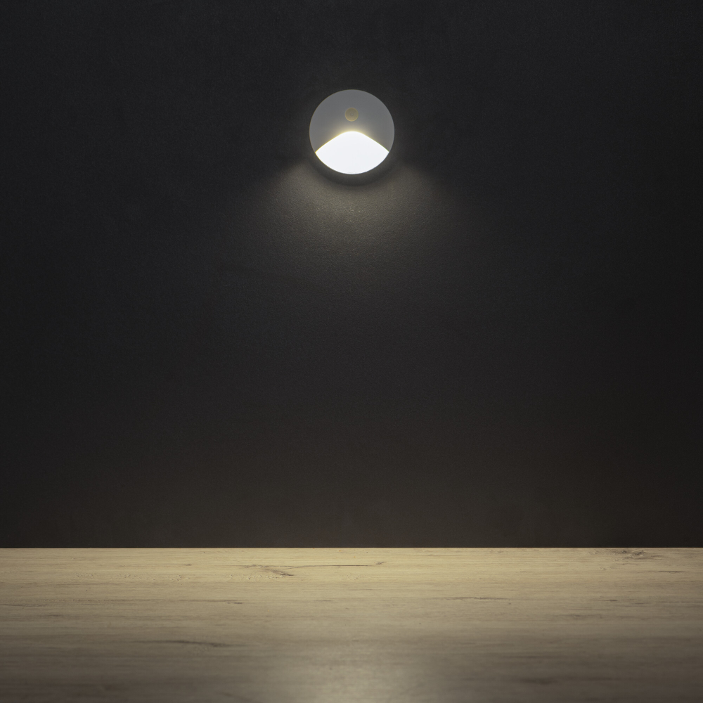 LED Wandeinbauleuchte mit Bewegungsmelder EXIN weiss 4000K IP65 rund 230V 39135