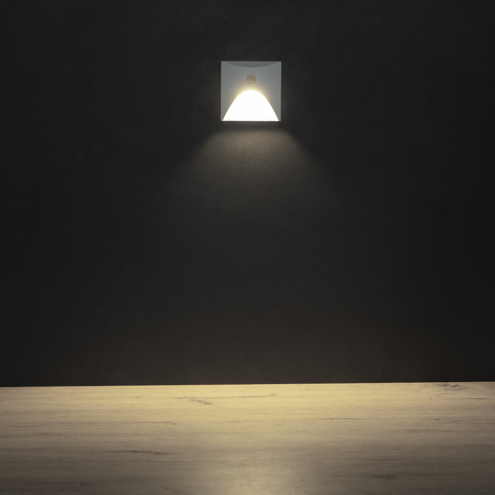 LED Treppenleuchte mit Bewegungsmelder EXIN weiss 4000K IP65 eckig 230V 39141