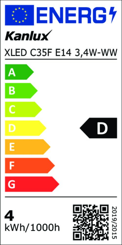 3,4W LED Kerze XLED C35F 2700K E14 470Lm Leuchtmittel Windstoß Kanlux 39082