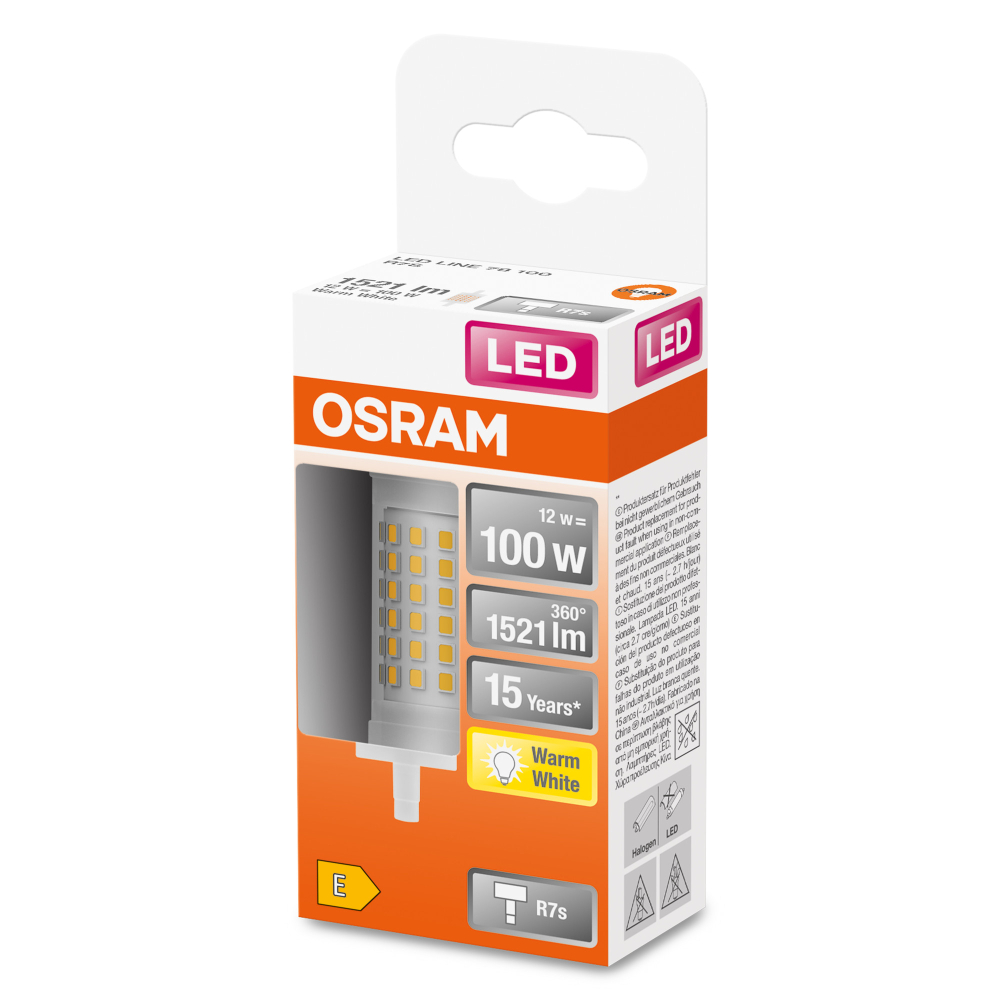 OSRAM R7s LED Stablampe 78 mm 11,5W warmweiß 2700K 1521Lm
