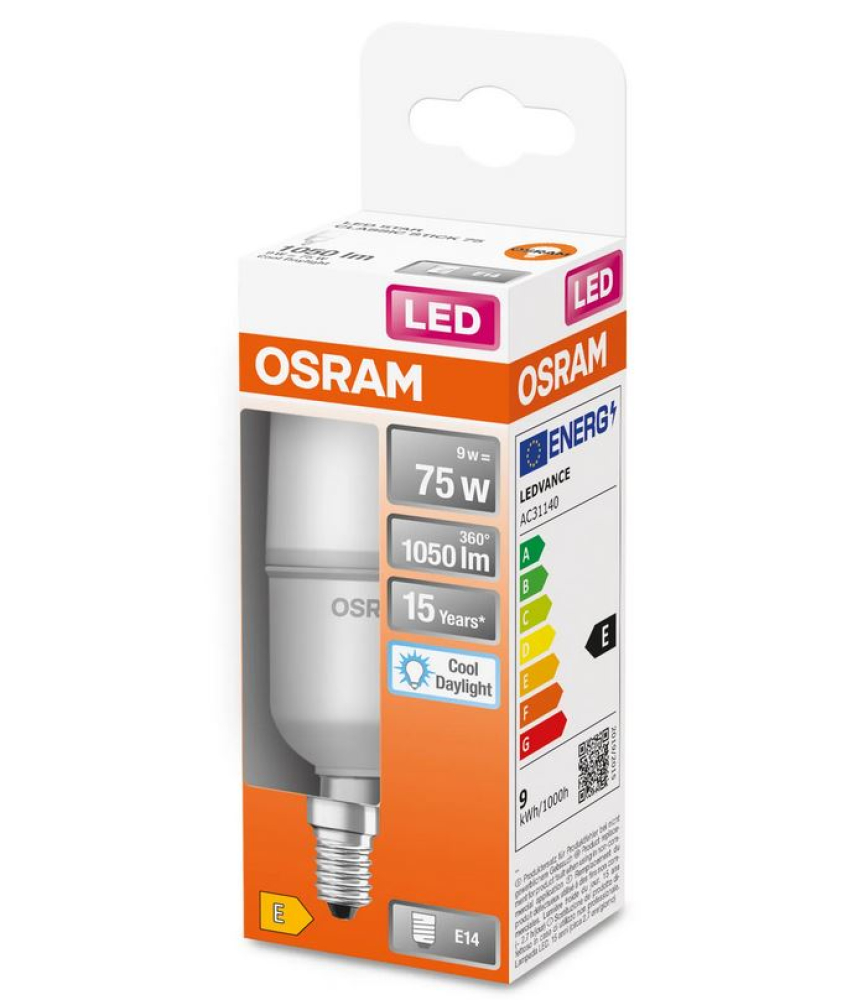 Osram LED Lampe STAR Stick E14 9W 6500K kaltweiss 1050Lm Kolbenleuchte