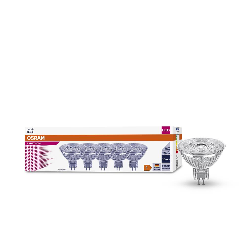 5er Pack OSRAM Parathom LED Spot MR16 2.6W GU5.3 36° 2700K warmweiss 230Lm 12V