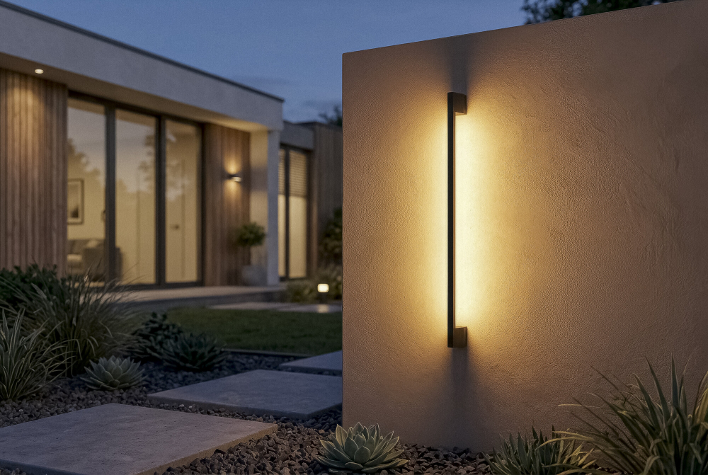 LED Wandleuchte YALTE CCT 3000/4000/6500K 120cm schwarz drehbar 12W IP54 Kanlux 45873