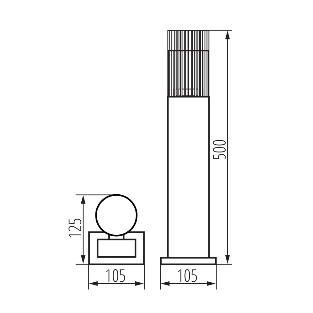 Wegeleuchte RADILO 50 B schwarz IP44 GU10 Kanlux 46204