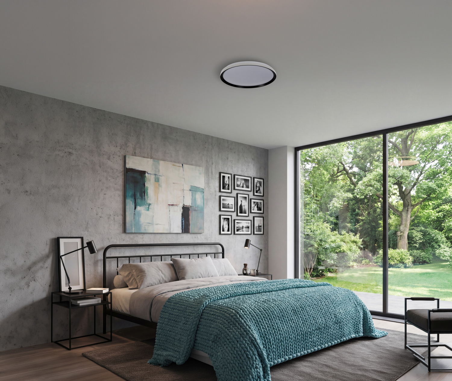 LED Deckenlampe LIXAN CCT 3000-6500K FB dimmbar Ø385 weiß / silber Kanlux 46280
