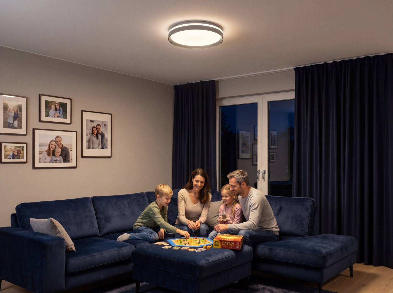 LED Deckenlampe LIXAN CCT 3000-6500K FB dimmbar Ø385 weiß / silber Kanlux 46280