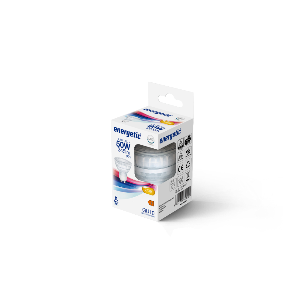 LED Spotlampe GU10 2700K 4,7W 36° 345Lm warmweiss Leuchtmittel