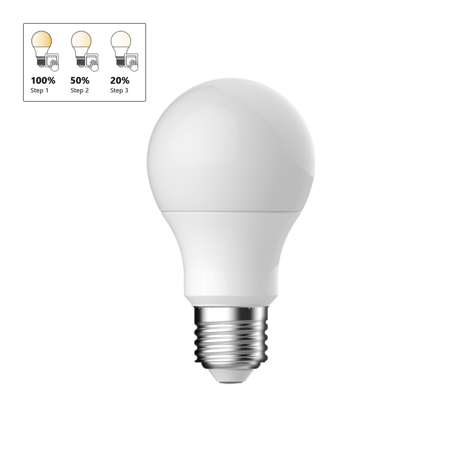 Energetic LED Lampe A60 7,3W 2700K 806Lm 3-stufig dimmbar E27 Milky 5241008121