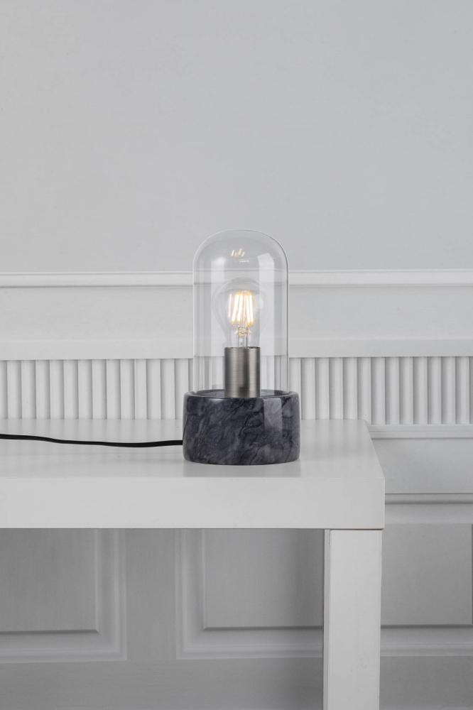 Nordlux Tischlampe SIV Tisch Marmor Glas E27 Tischleuchte schwarz 45895003